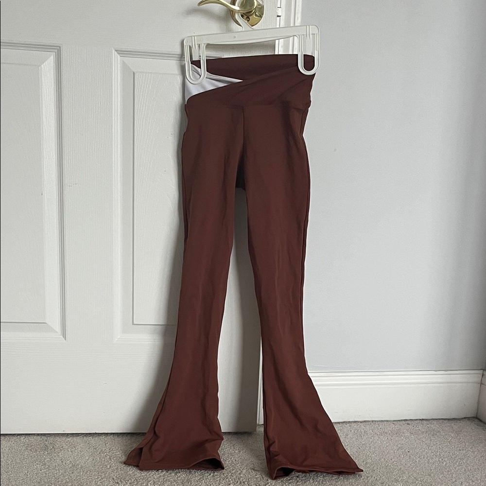 High-Rise Flare Pants in Deep Brown